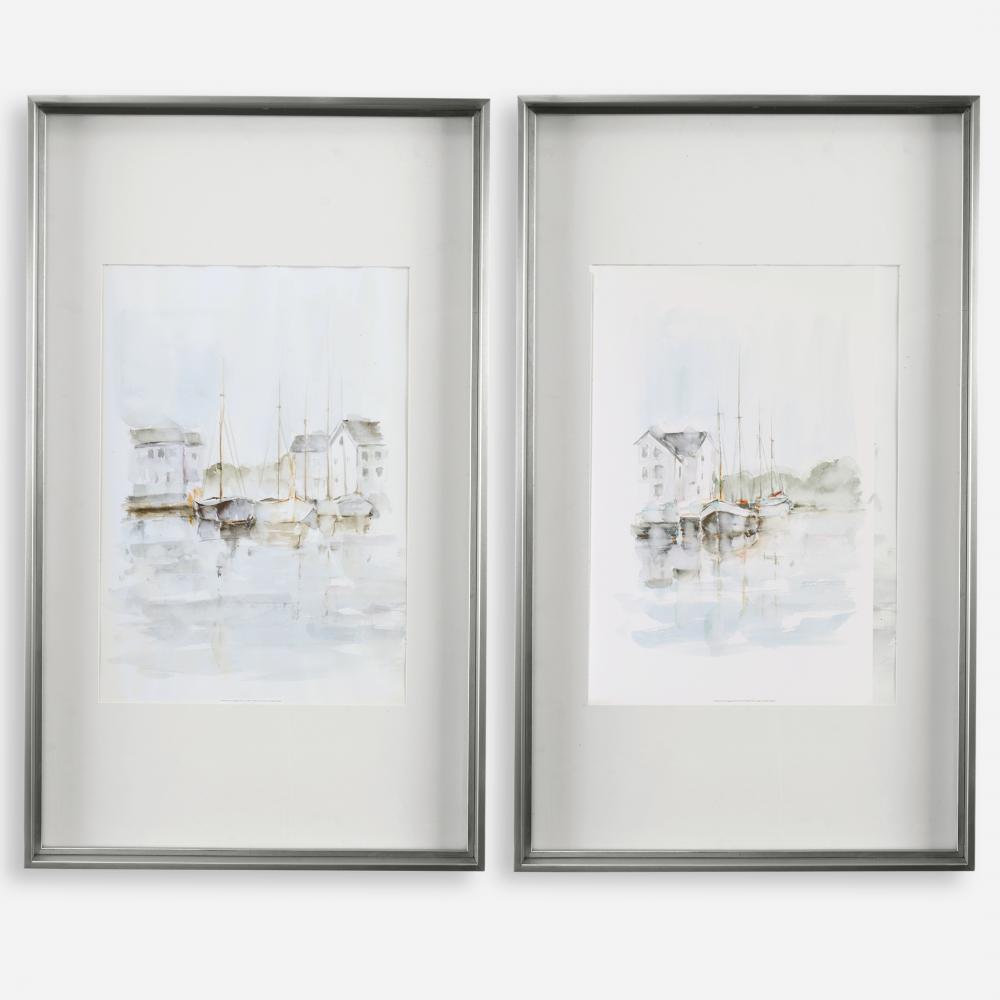 New England Port Framed Prints, S/2