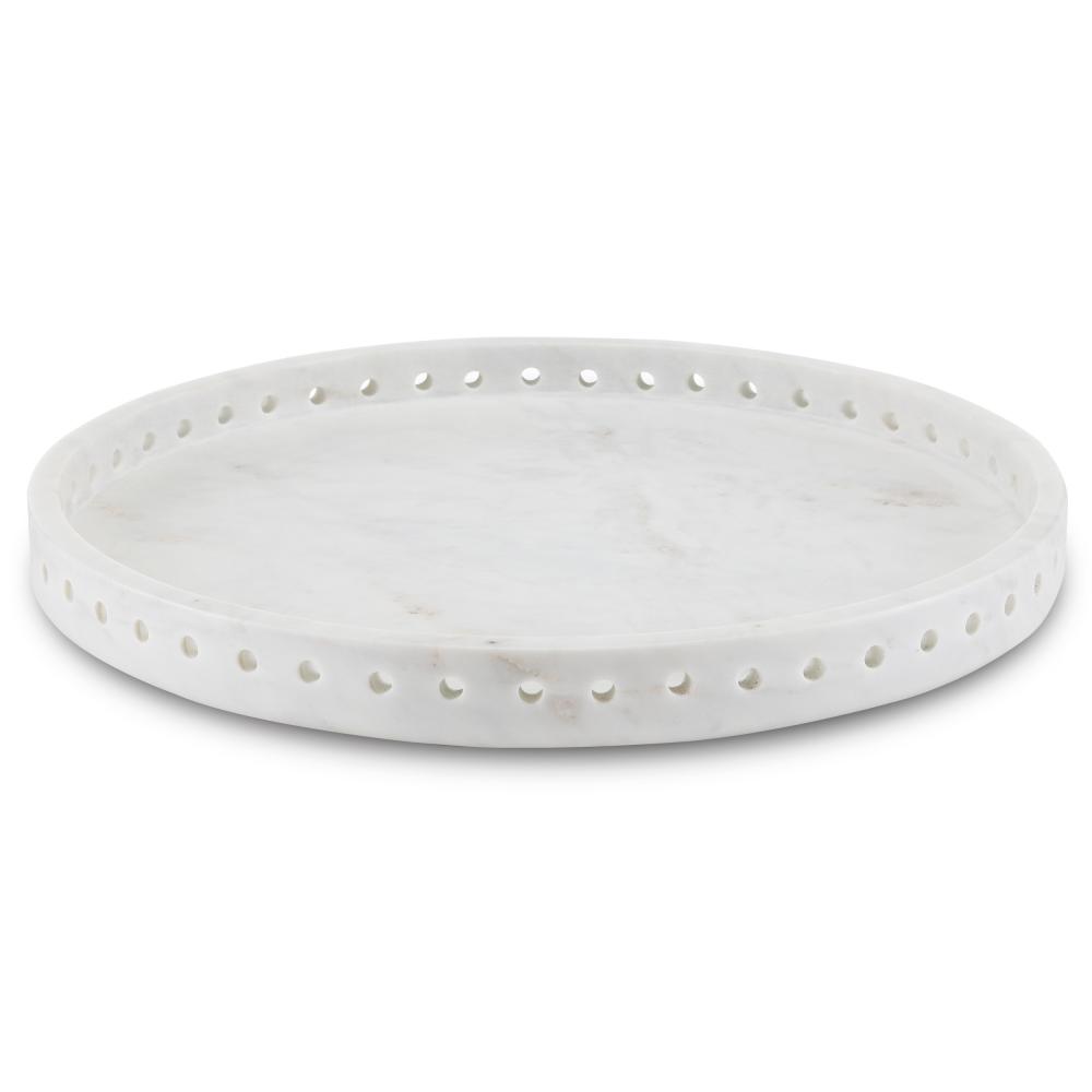 Freya Large White Marble Tray