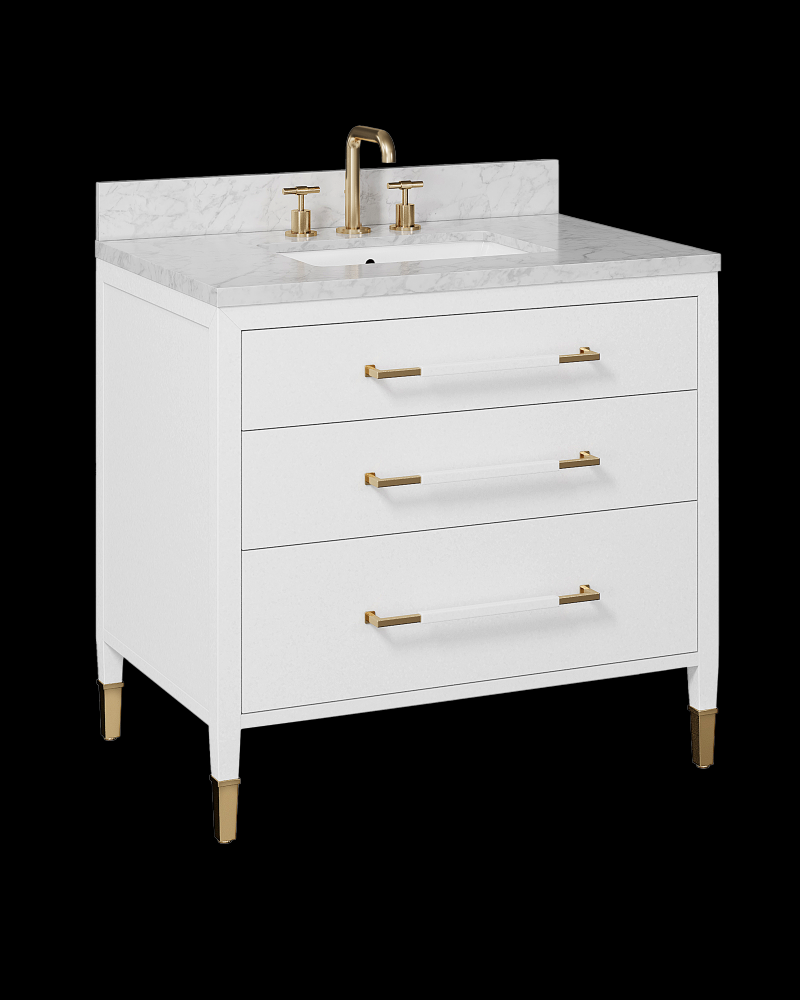 Verona 36" White Vanity with Rectangular Undermount Sink