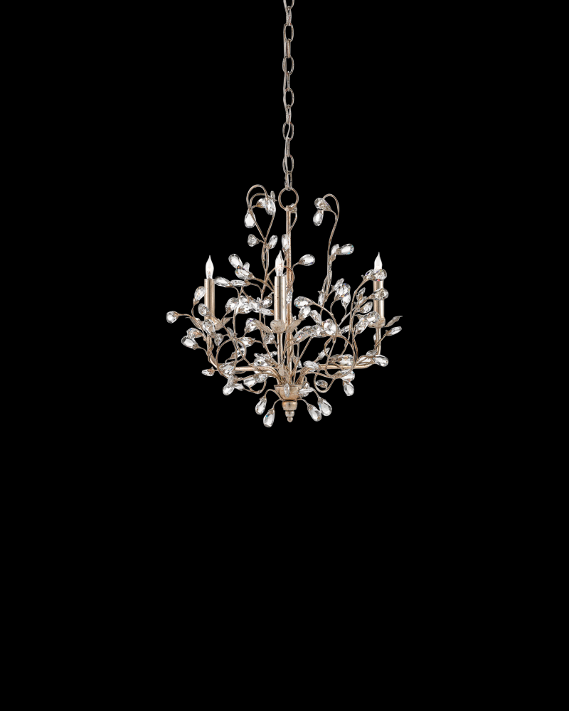 Crystal Bud Small Silver Chandelier