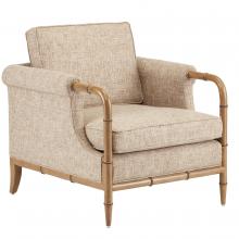 Currey 7000-0602 - Merle Walnut Armchair, Finn Sa